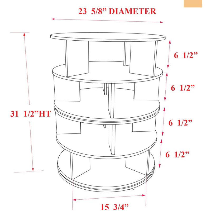 Kings Brand Furniture Colutea 4-Tier Rotating Lazy Susan Shoe Rack,(Chocolate, 4-Tier)