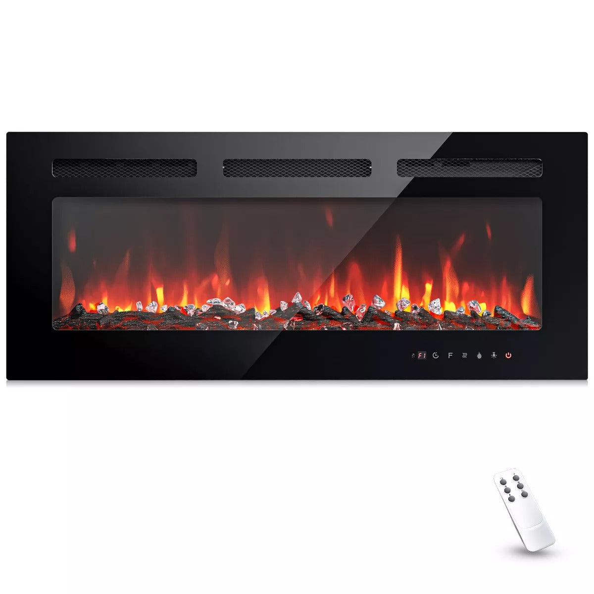 Simzlife Electric Fireplace Wall Recessed and Wall Mounted with Adjustable Flame Color