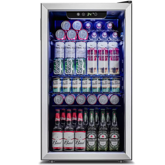 Simzlife 126 Can Beverage Refrigerator,Mini Fridge Countertop Drink Cooler