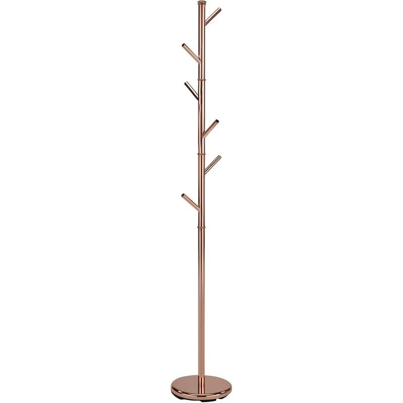 Kings Brand Furniture - Metal Freestanding Hall Tree Coat Rack Stand for Bedroom, Handbags - Gold