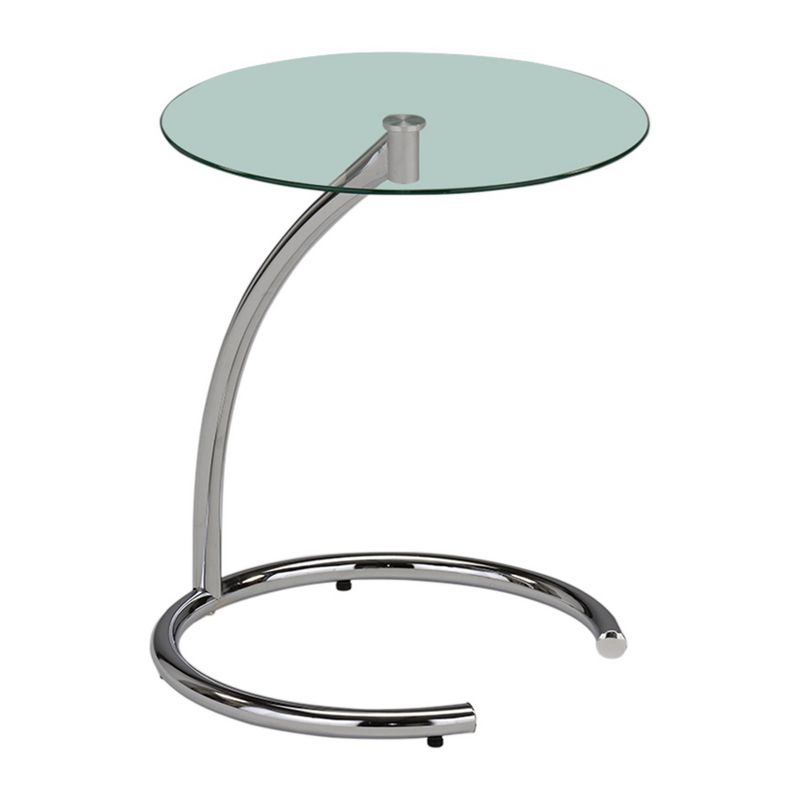 Kings Brand Furniture - Chrome with Glass Modern Accent Side End Table