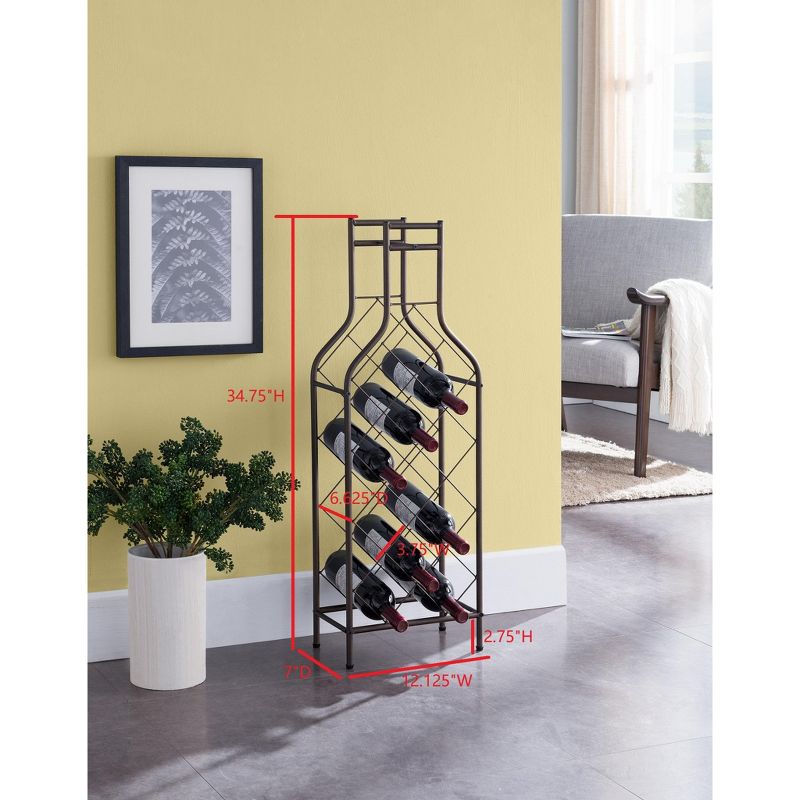 Kings Brand Furniture 12 Bottles Freestanding Floor Metal Wine Rack Wine Bottle Holders Stands Pewter