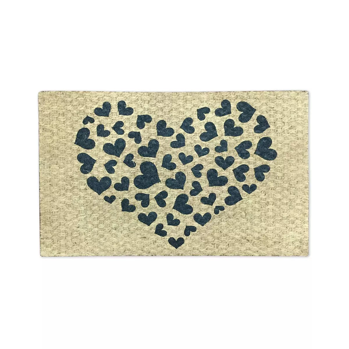 J&V TEXTILES "Hearts" Outdoor Coir Doormat 18" x 30"