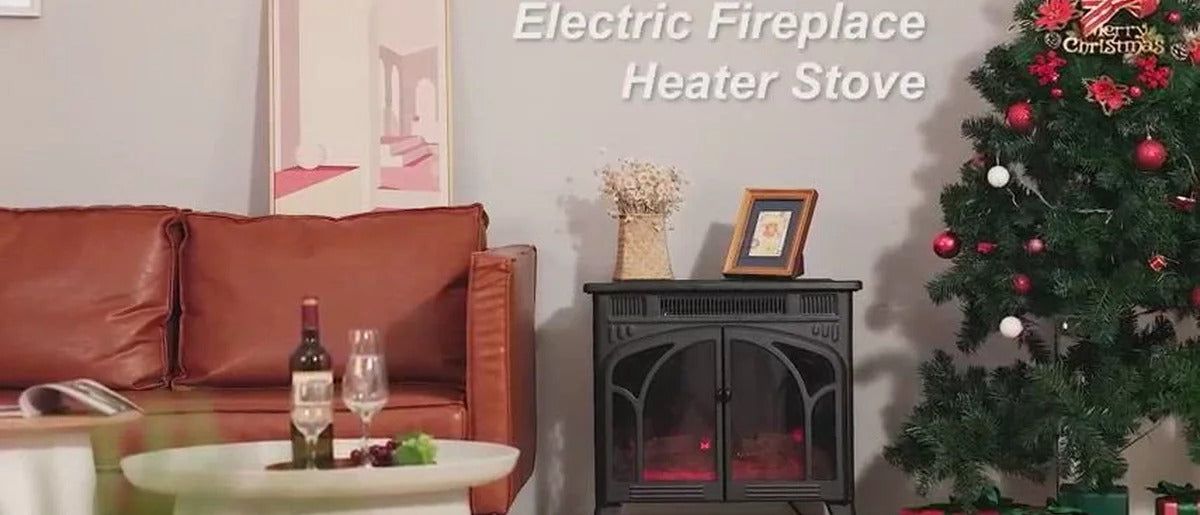 R.W.FLAME Electric Firplace Heater, Infrared Heaters with Remote Control and 3D Flame Effect