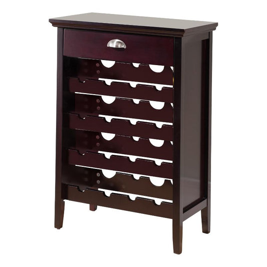 Kings Brand Furniture Florence Wood Buffet Wine Rack Cabinet with Drawer, Dark Cherry