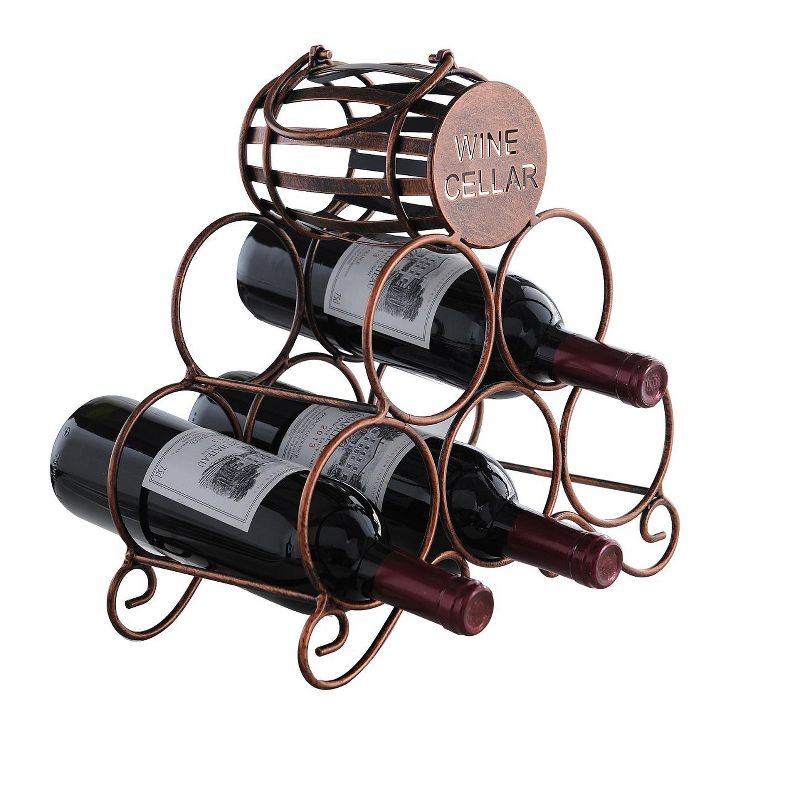 Kings Brand Furniture Countertop Tabletop Wine Rack Brushed Copper