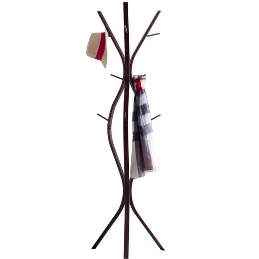 Kings Brand Furniture - Corbet Metal 12 Hook Standing Coat & Hat Rack, Bronze