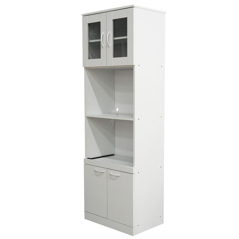 Kings Brand Furniture Danbury Tall Kitchen Pantry, Microwave Storage Cabinet, White