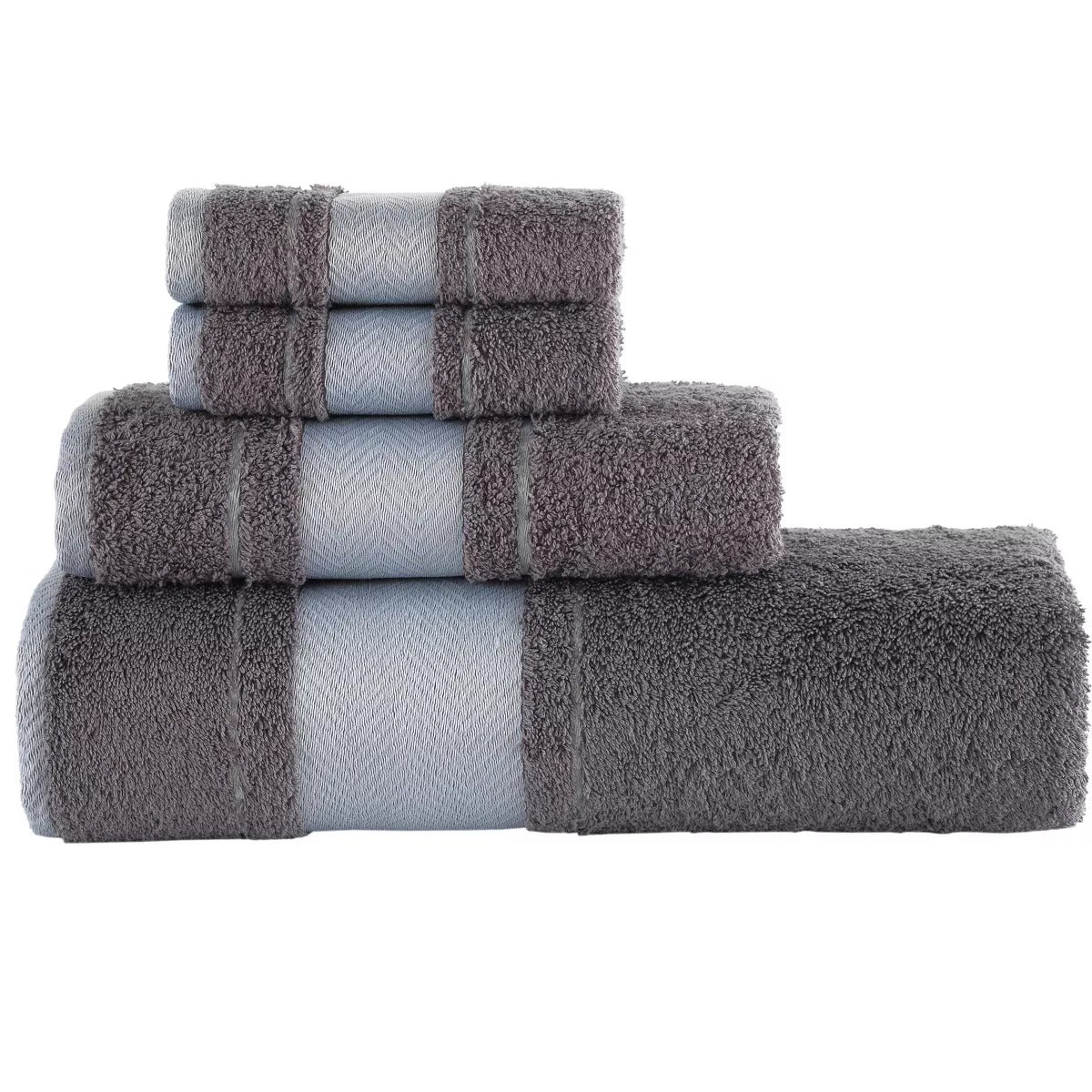 Kafthan Textile Fishbone Cotton Bath Towels (Set of 4)