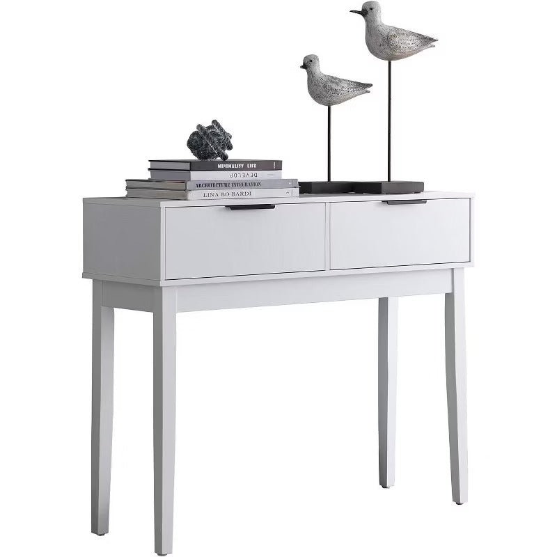 Kings Brand Furniture - Atmore Modern Console Sofa Entry Table with 2 Storage Drawers, White