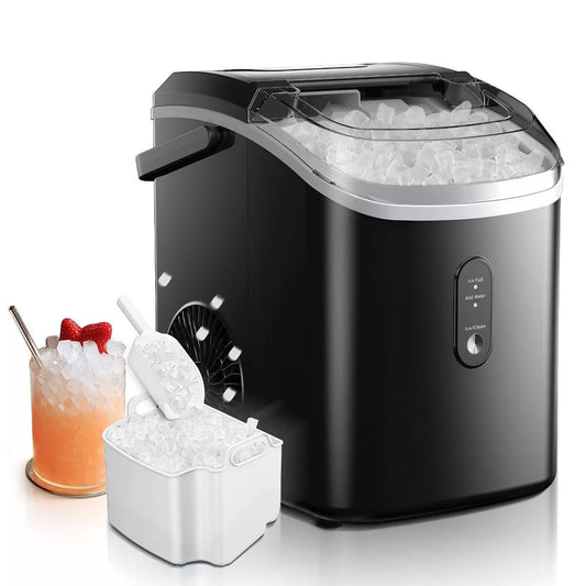 Simzlife 34 Lbs. Countertop Nugget Ice Maker, Black