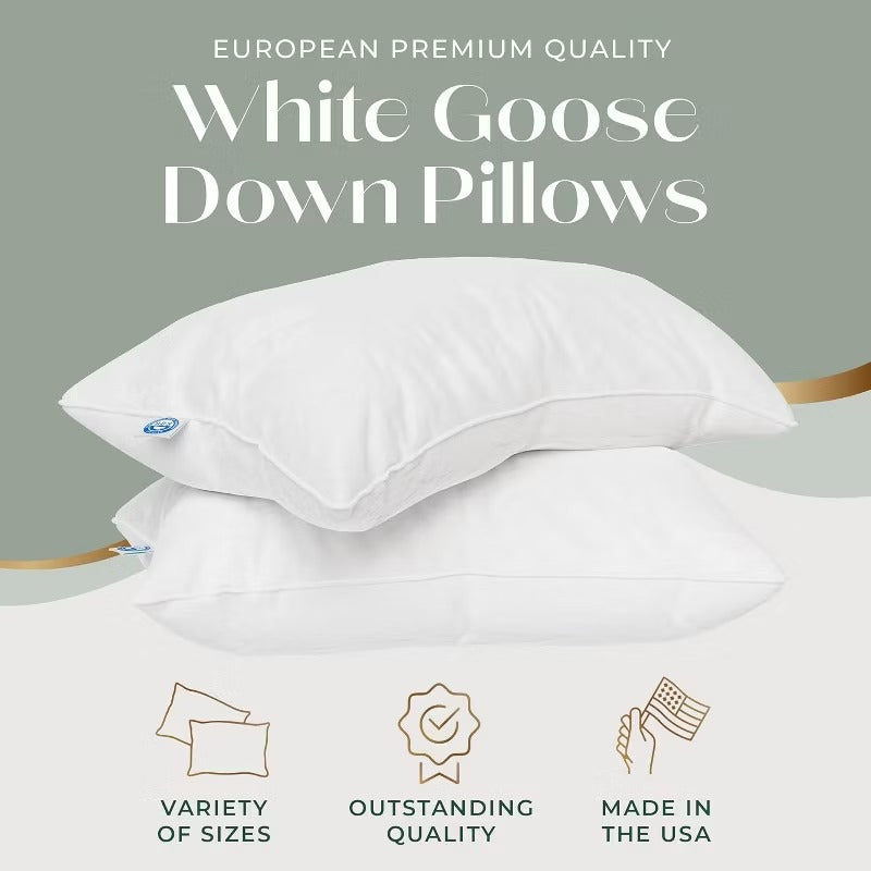 East Coast Bedding Elite European Down Dream Firm Pillow 800 Fill Power Set of 2