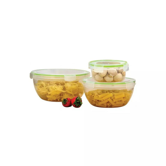 6-Piece Round Food Storage Container Set Click-and-Lock Containers w/Lids BPA-Free Microwave