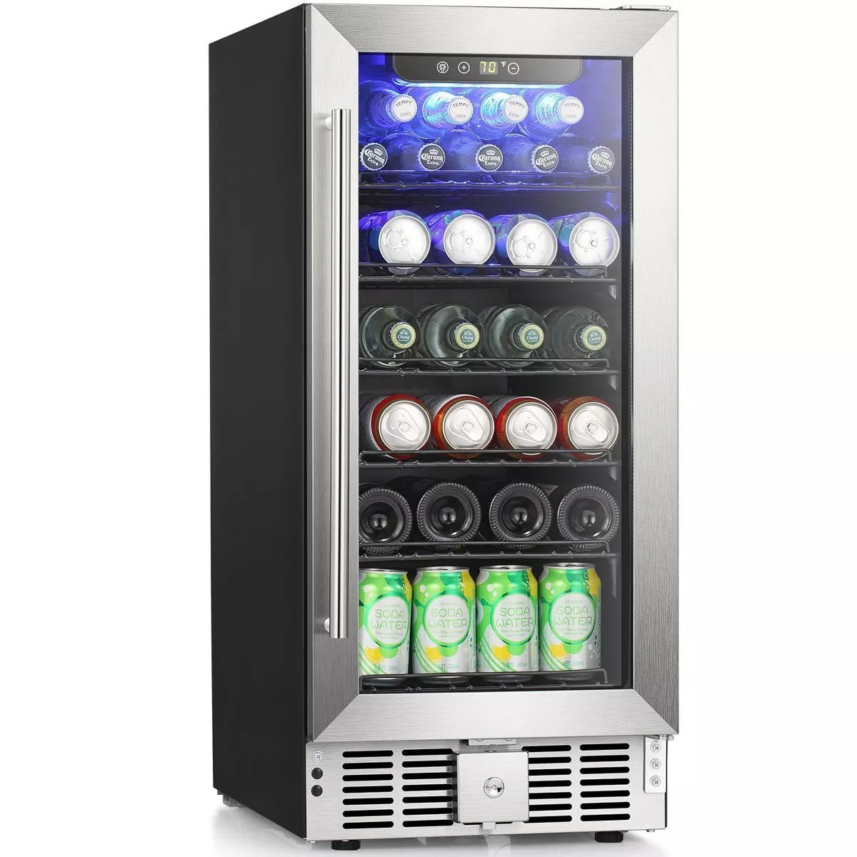 R.W.FLAME 15-Inch 115-Can Beverage Fridge, 2.9 Cu.Ft Cooler with Safety Lock