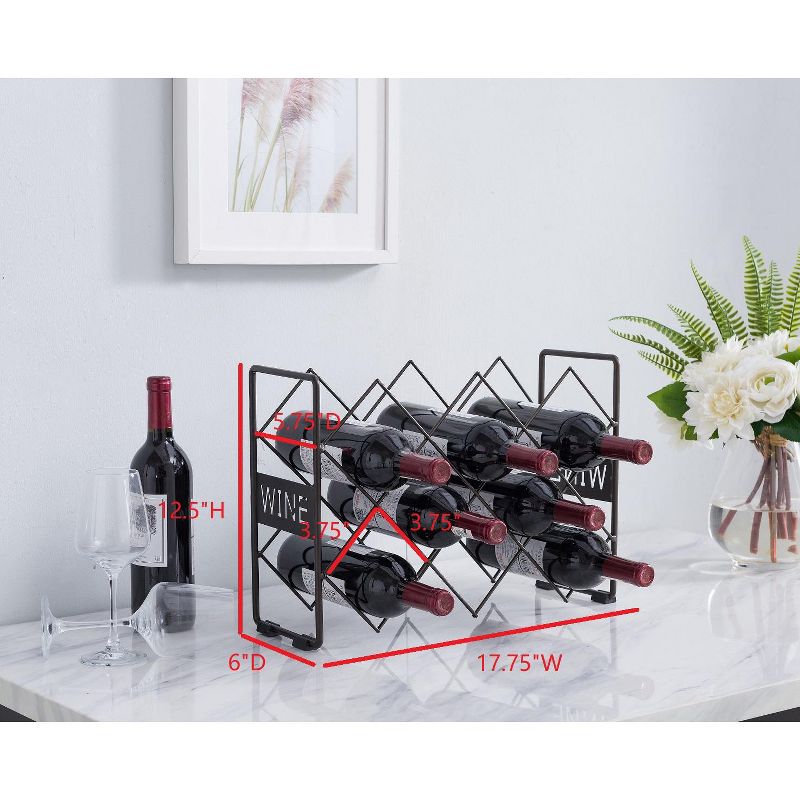 Kings Brand Furniture Countertop Tabletop Wine Rack (Pewter)