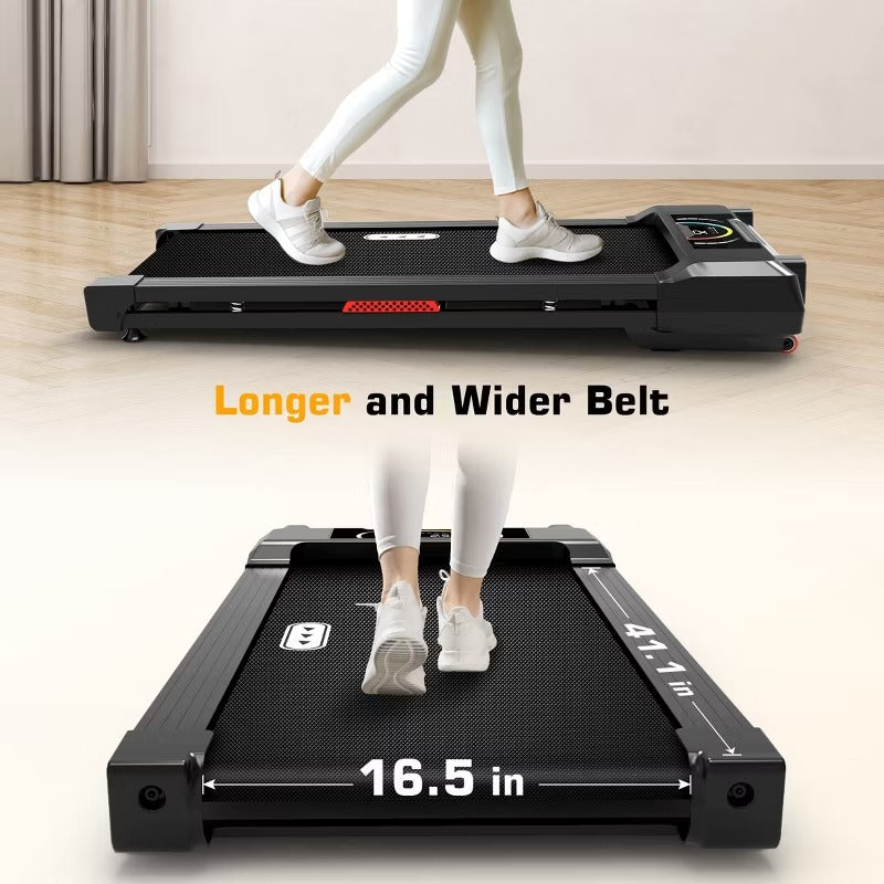 15% Auto Incline Walking Pad Treadmill, 350lbs Capacity, Portable Under Desk Treadmill