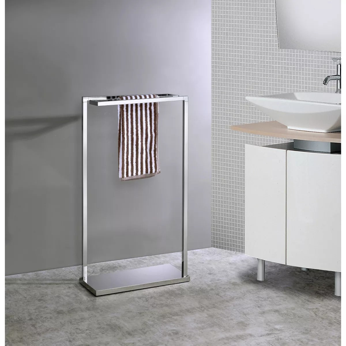 Kings Brand Furniture - 3 Tier Chrome Metal Freestanding Towel Rack Stand for Bathroom, Bedroom, Laundry Room