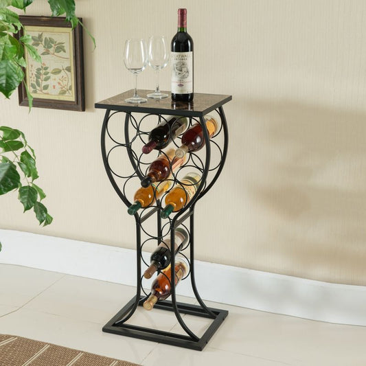 Kings Brand Furniture - Freestanding Wine Rack Stand Storage & Display Holder 11 Bottles (Black)