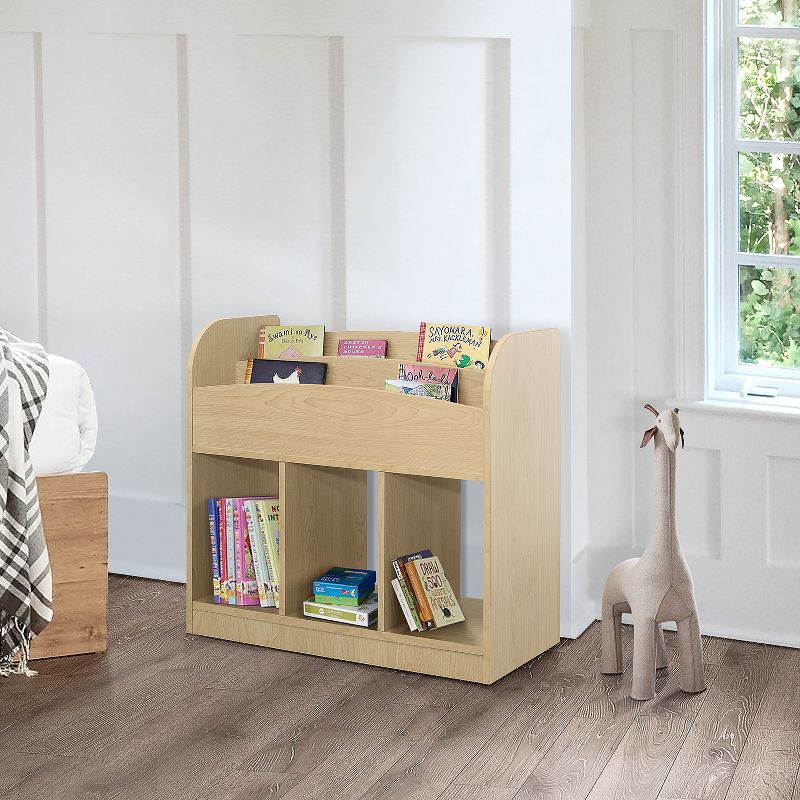 Kings Brand Furniture Darby Magazine/Bookshelf with Toy Storage, Natural