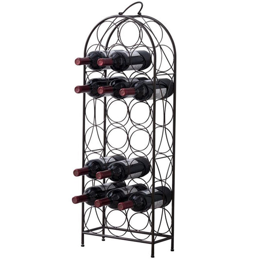 Kings Brand Furniture 23 Bottles Freestanding Floor Metal Wine Rack Stand,Pewter