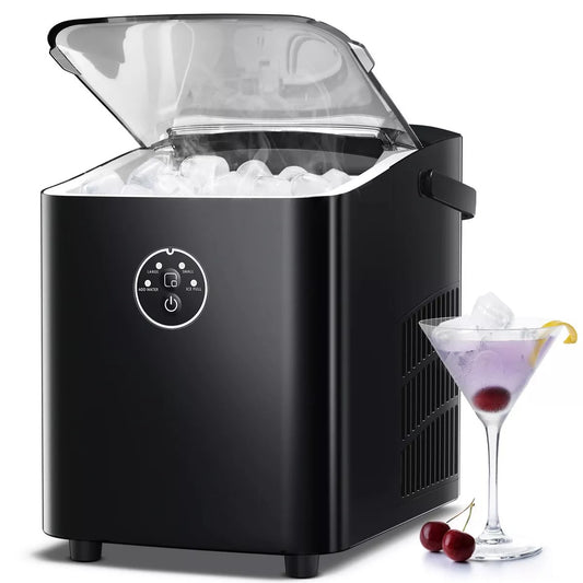 R.W.FLAME Countertop Ice Maker with Handle, Self-Cleaning Portable Ice Machine