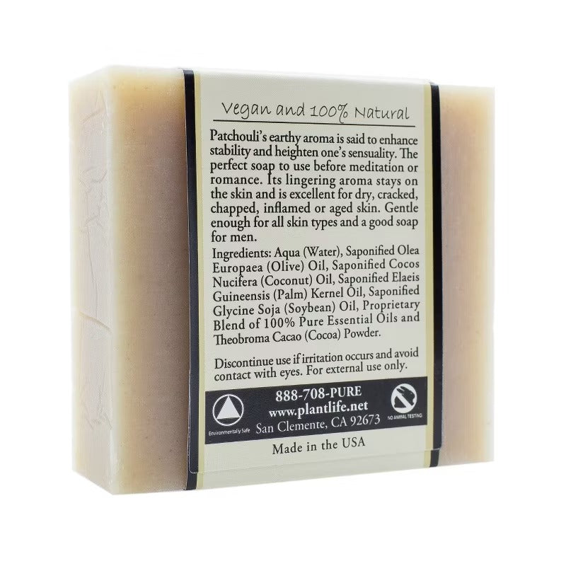 Plantlife Patchouli Bar Soap - Moisturizing and Soothing Soap for Your Skin