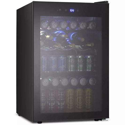 R.W.FLAME 4.5 Cu.Ft Beverage Cooler, 145-Can Mini Fridge with Glass Door