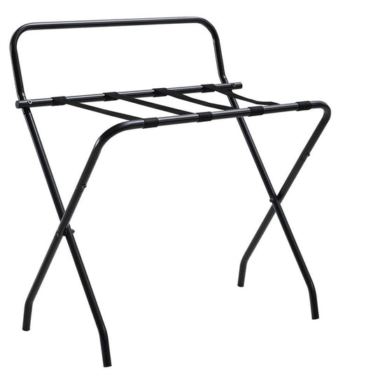 Kings Brand Furniture Ludlow Folding Luggage Rack High Back, Black