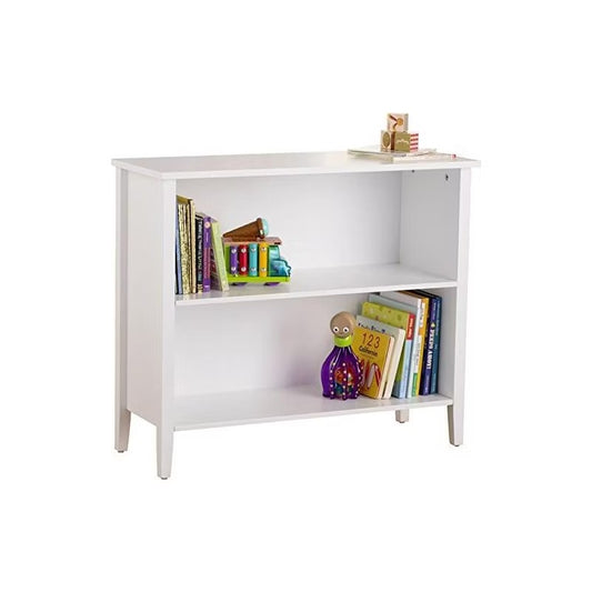 Kings Brand Furniture - 2-Shelf Wooden Bookcase Bookshelf Display Storage and Organizer, White