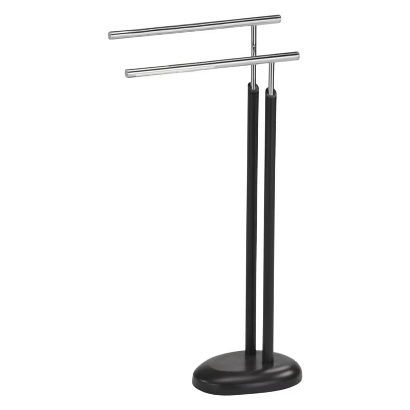 Kings Brand Furniture - Holland Metal Freestanding Towel Rack Stand, Gray/Chrome