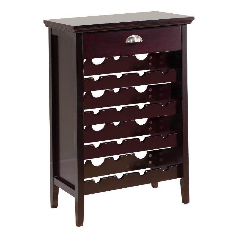 Kings Brand Furniture Florence Wood Buffet Wine Rack Cabinet with Drawer, Dark Cherry