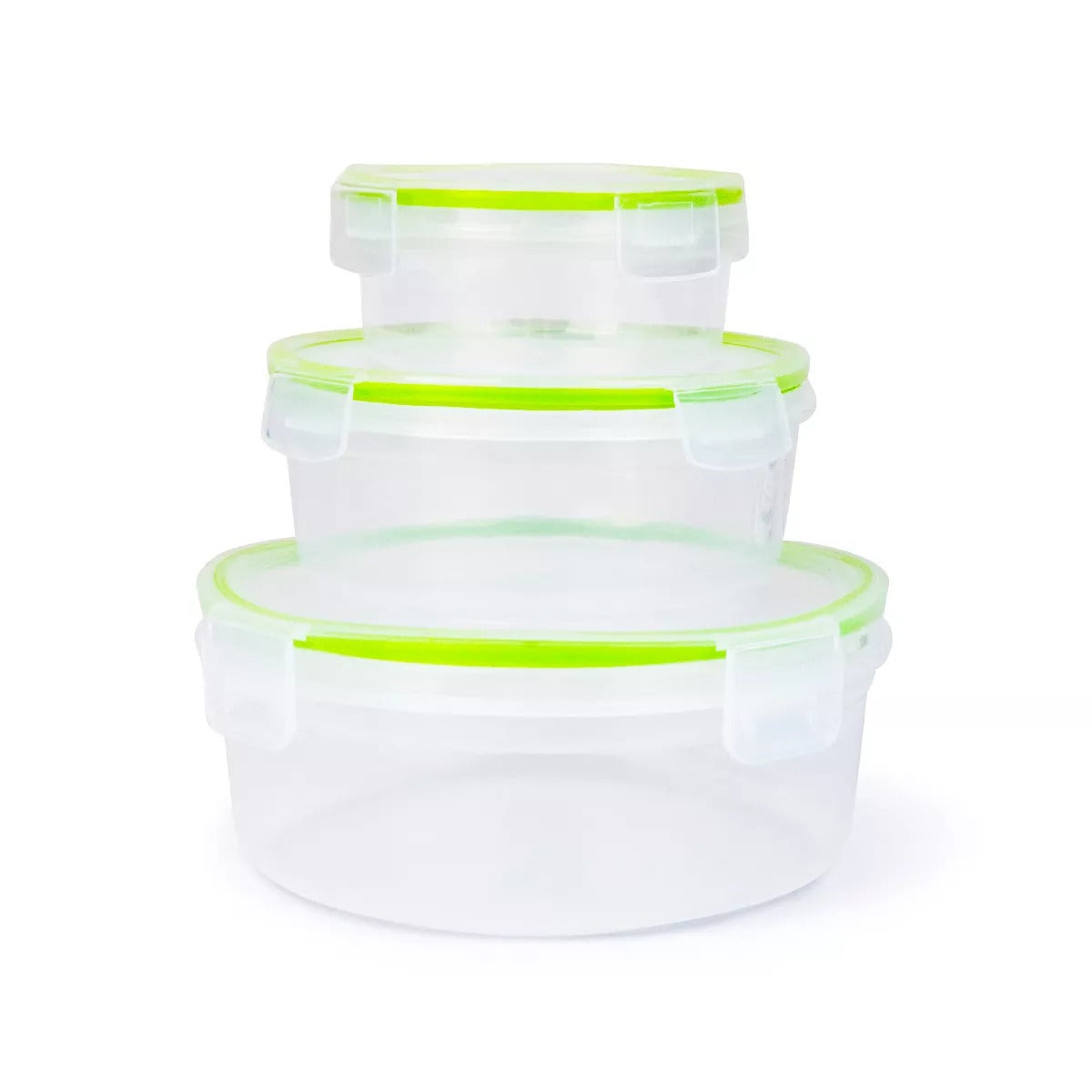 6-Piece Round Food Storage Container Set Click-and-Lock Containers w/Lids BPA-Free Microwave Freezer