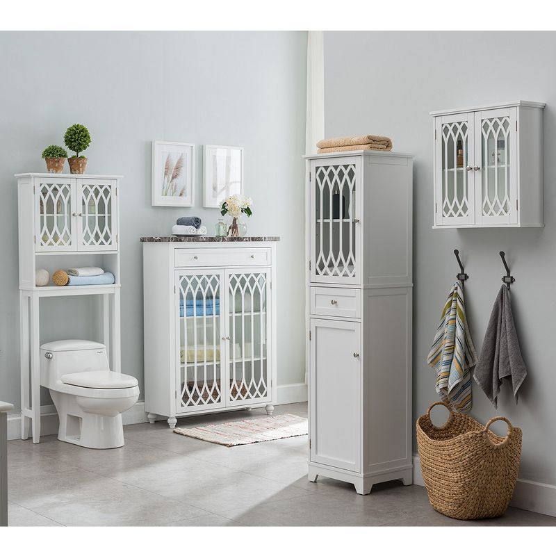 Kings Brand Furniture Newberry Free Standing Bathroom Storage Cabinet, White