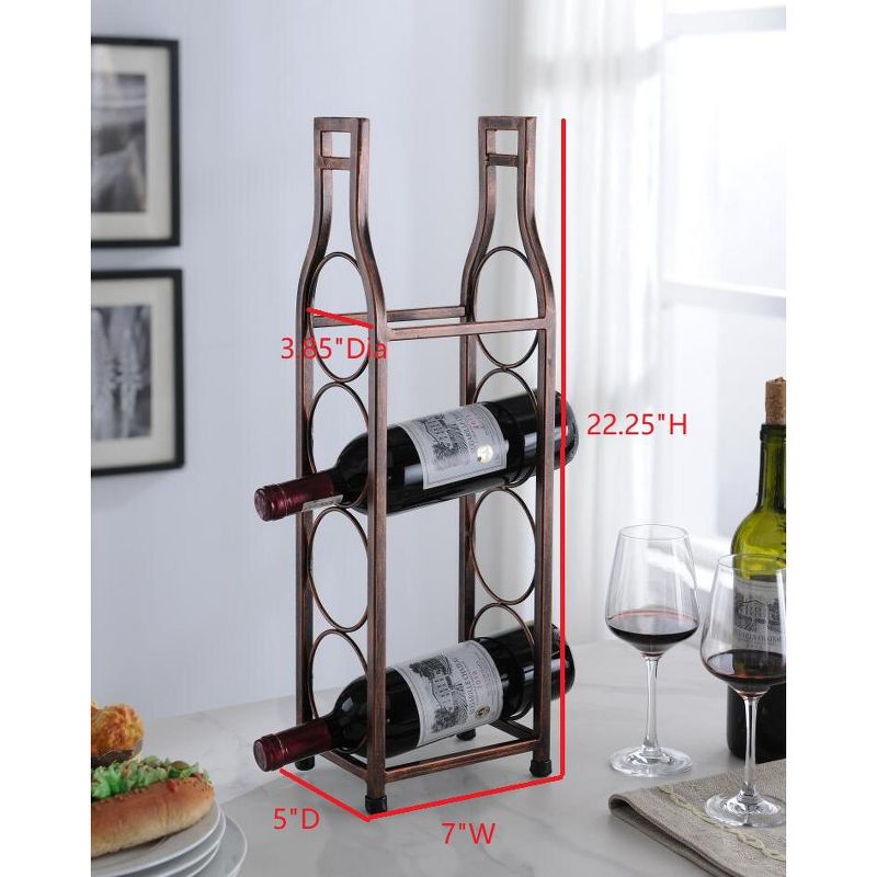 Kings Brand Furniture Countertop Tabletop Wine Rack Brushed Copper