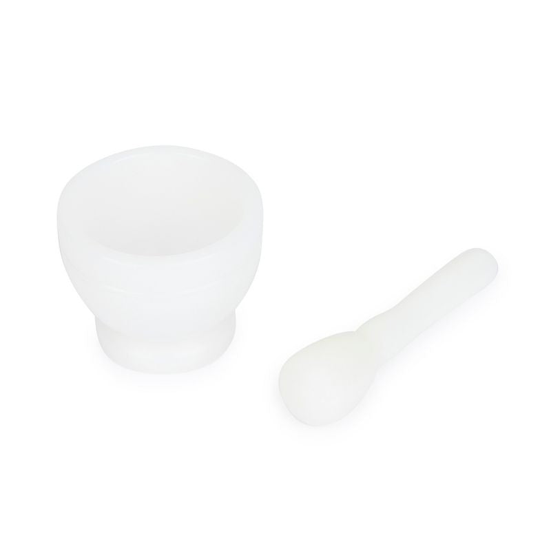 Mortar & Pestle – Durable Grinding Bowl and Pestle. Plastic, Durable Finish Design - White Marble