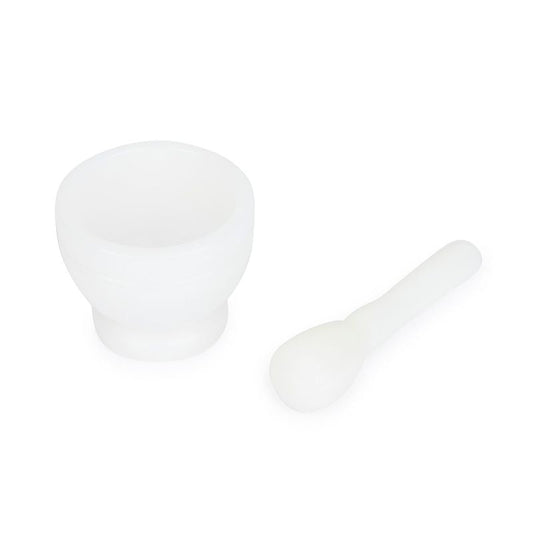 Mortar & Pestle – Durable Grinding Bowl and Pestle. Plastic, Durable Finish Design - White Marble