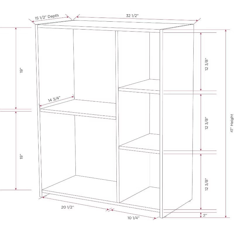 Kings Brand Furniture - Moreno 5 - Cube Wood Open Shelf Organizer Storage Bookcase, Gray/White