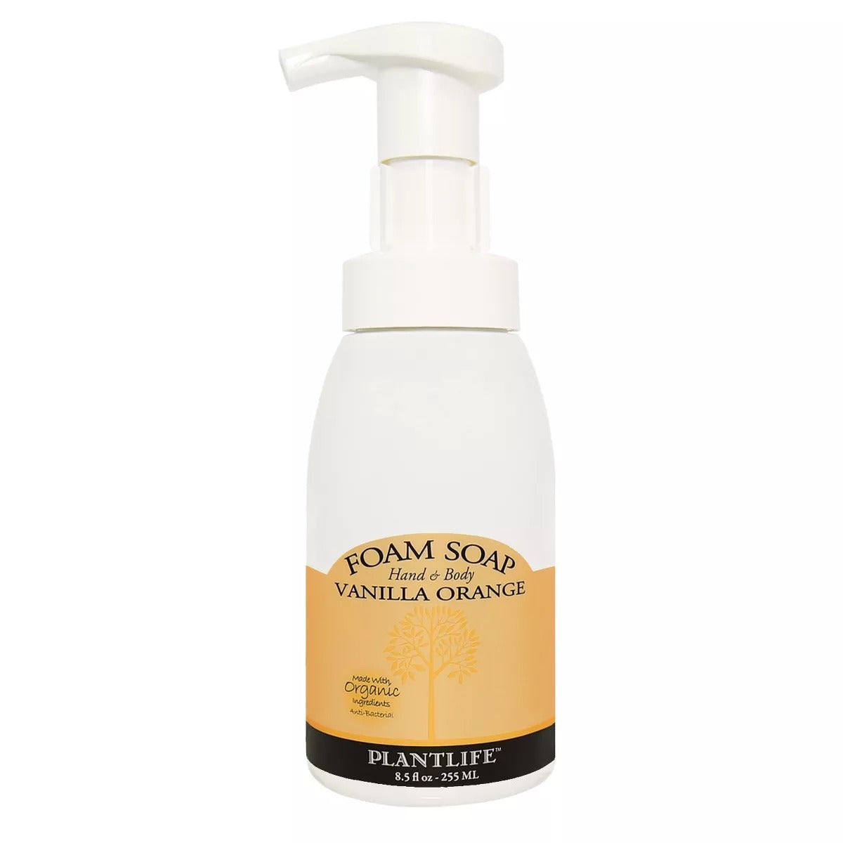 Plantlife Vanilla Orange Foam Soap – Gentle, Moisturizing, Plant-Based –for Hand & Body Wash