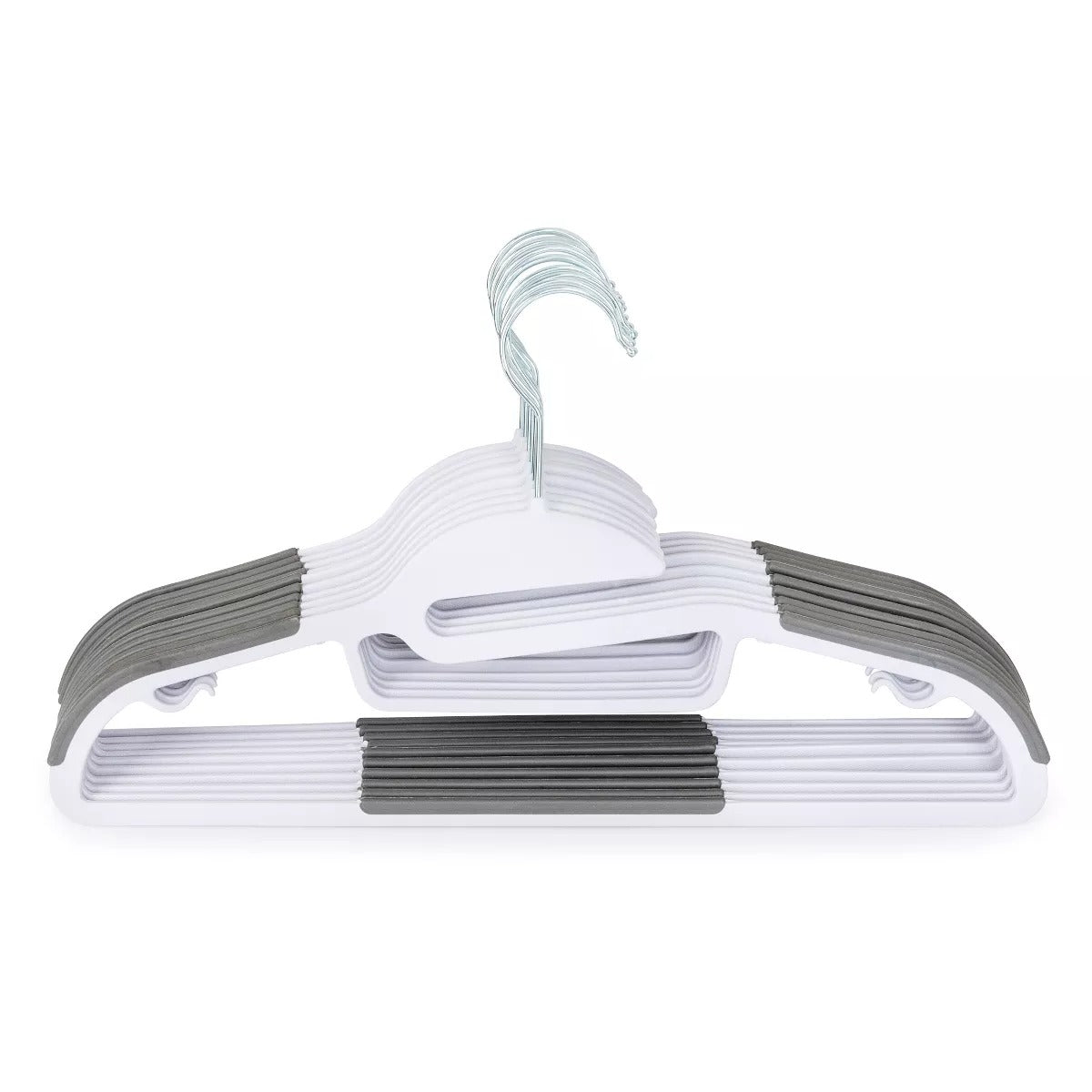 Set of 10 Easy-On Non-Slip Plastic Hangers