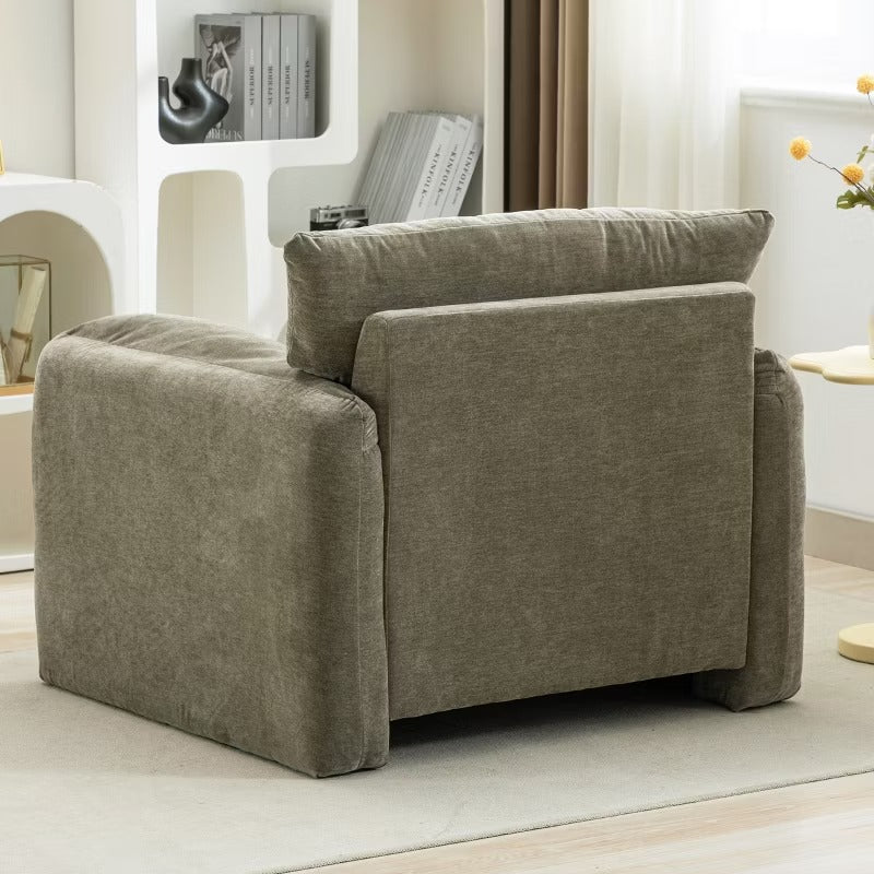 Modern Oversized Accent Chair, Chenille Upholstered Armchair Single Sofa Lounge Chair for Living Room