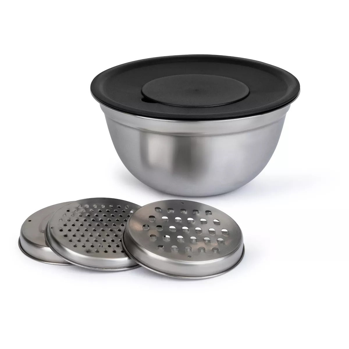 6-Piece Stainless Steel Bowl & Grater Set – 4.5 Qt