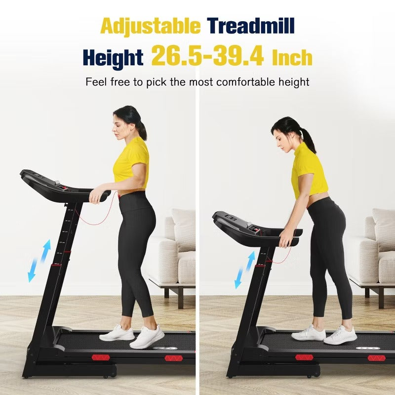 REDLIRO Foldable Treadmill 15% Auto Incline 350 lb Capacity Bluetooth, Voice Control