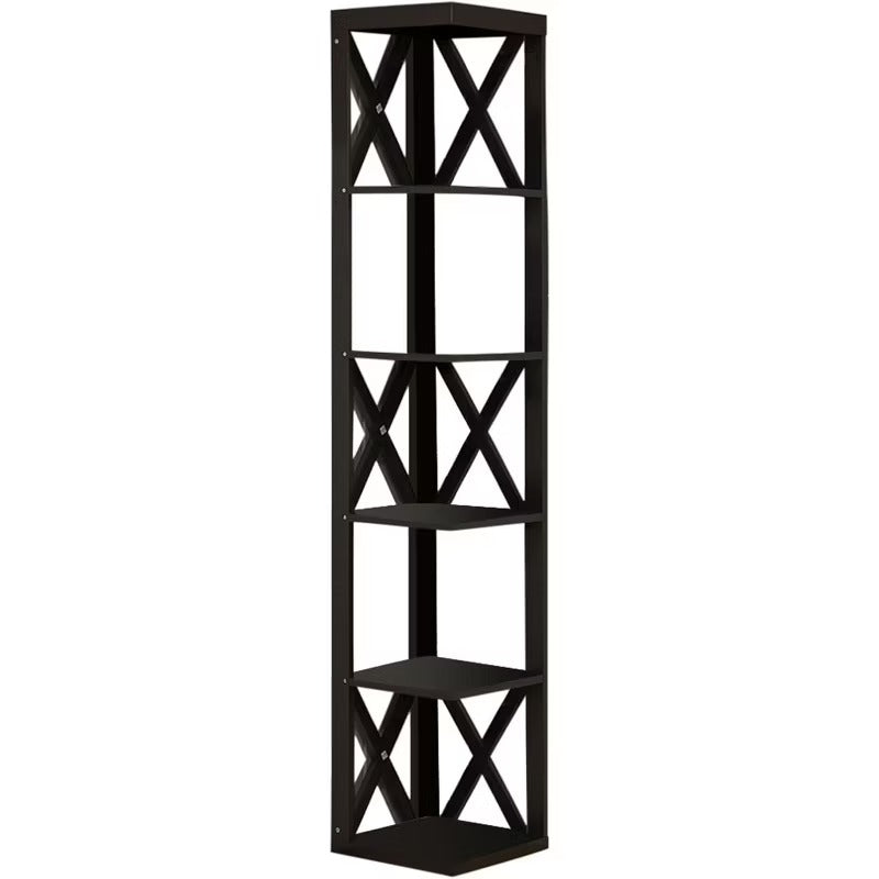 Kings Brand Furniture - Corner Unit 5 Tier Bookshelf/Bookcase Display Stand, Espresso