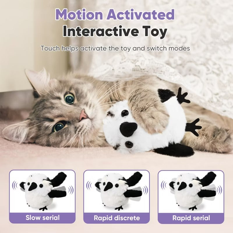 Petbobi Cat Toys Flapping Bird Rechargeable Interactive Cat Toy with Catnip Vibration Sensor Toy for All Breeds Cat