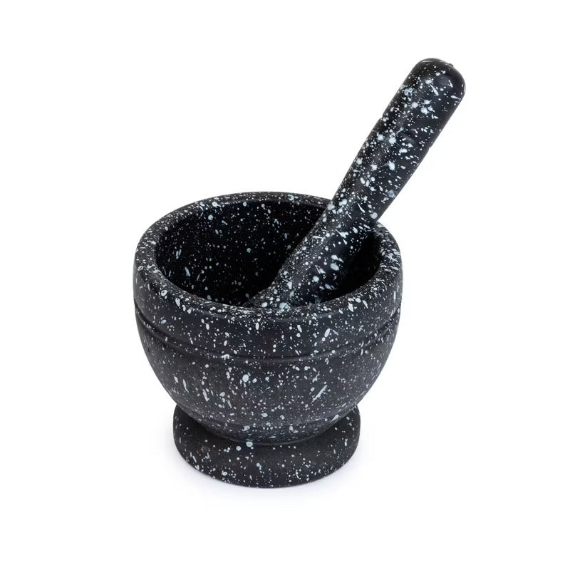 Mortar & Pestle – Durable Grinding Bowl and Pestle. Plastic, Durable Finish Design - Granite