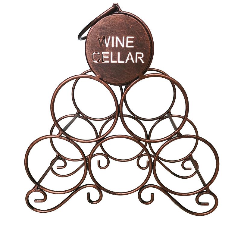 Kings Brand Furniture Countertop Tabletop Wine Rack Brushed Copper