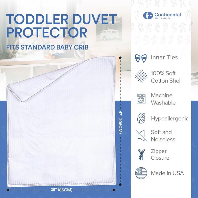 Continental Bedding 100% Cotton Toddler Duvet Protector