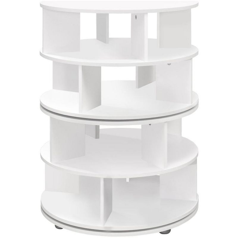 Kings Brand Furniture Colutea 4-Tier Rotating Lazy Susan Shoe Rack (White,4-Tier)