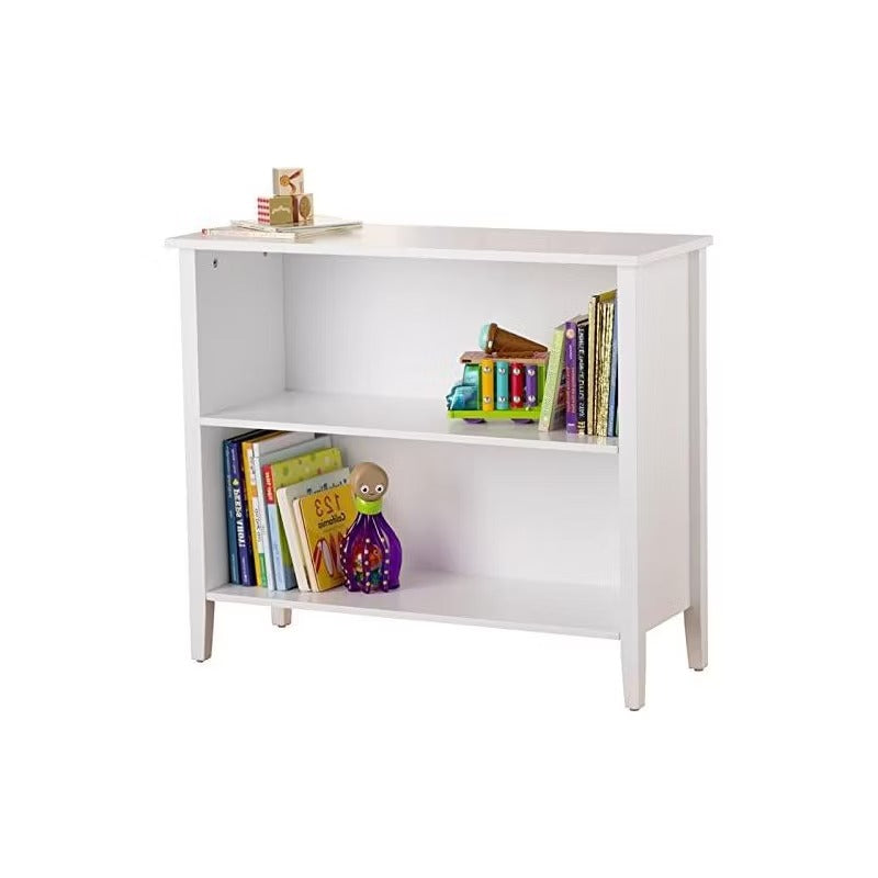 Kings Brand Furniture - 2-Shelf Wooden Bookcase Bookshelf Display Storage and Organizer, White