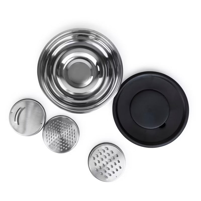 6-Piece Stainless Steel Bowl & Grater Set – 4.5 Qt